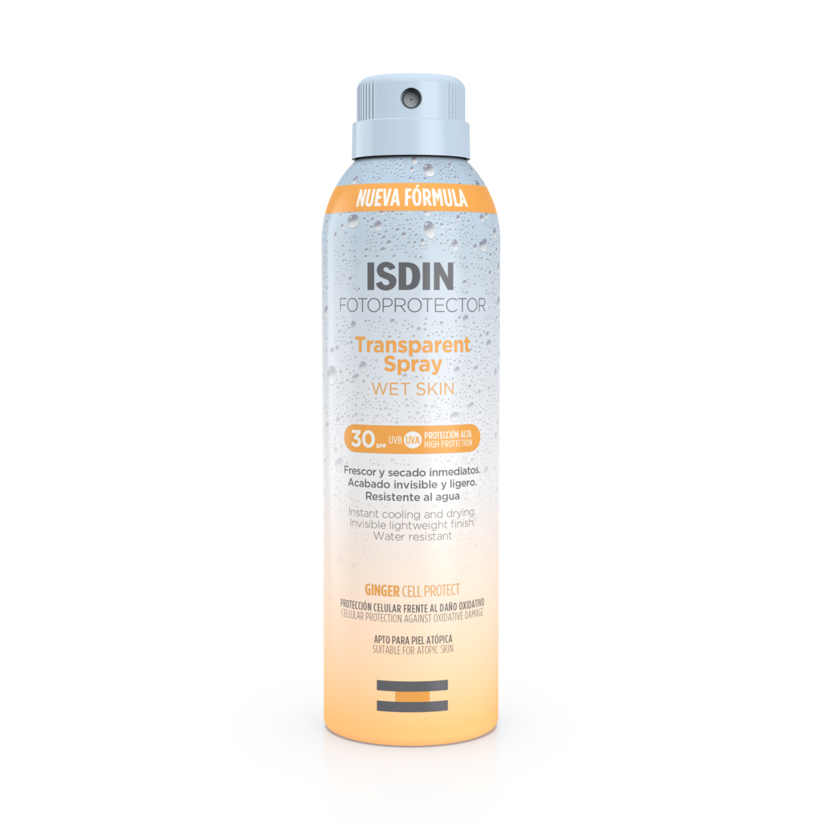 FOTOPROTECTOR ISDIN SPF 30 SPRAY TRANSPARENT WET SKIN 1 ENVASE 250 MLFOTOPROTECTOR ISDIN SPF 30 SPRAY TRANSPARENT WET SKIN 1 ENVASE 250 ML